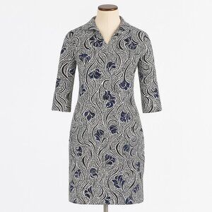 Barbara Gerwitt Navy & Blue Floral Shirt Dress Size Small